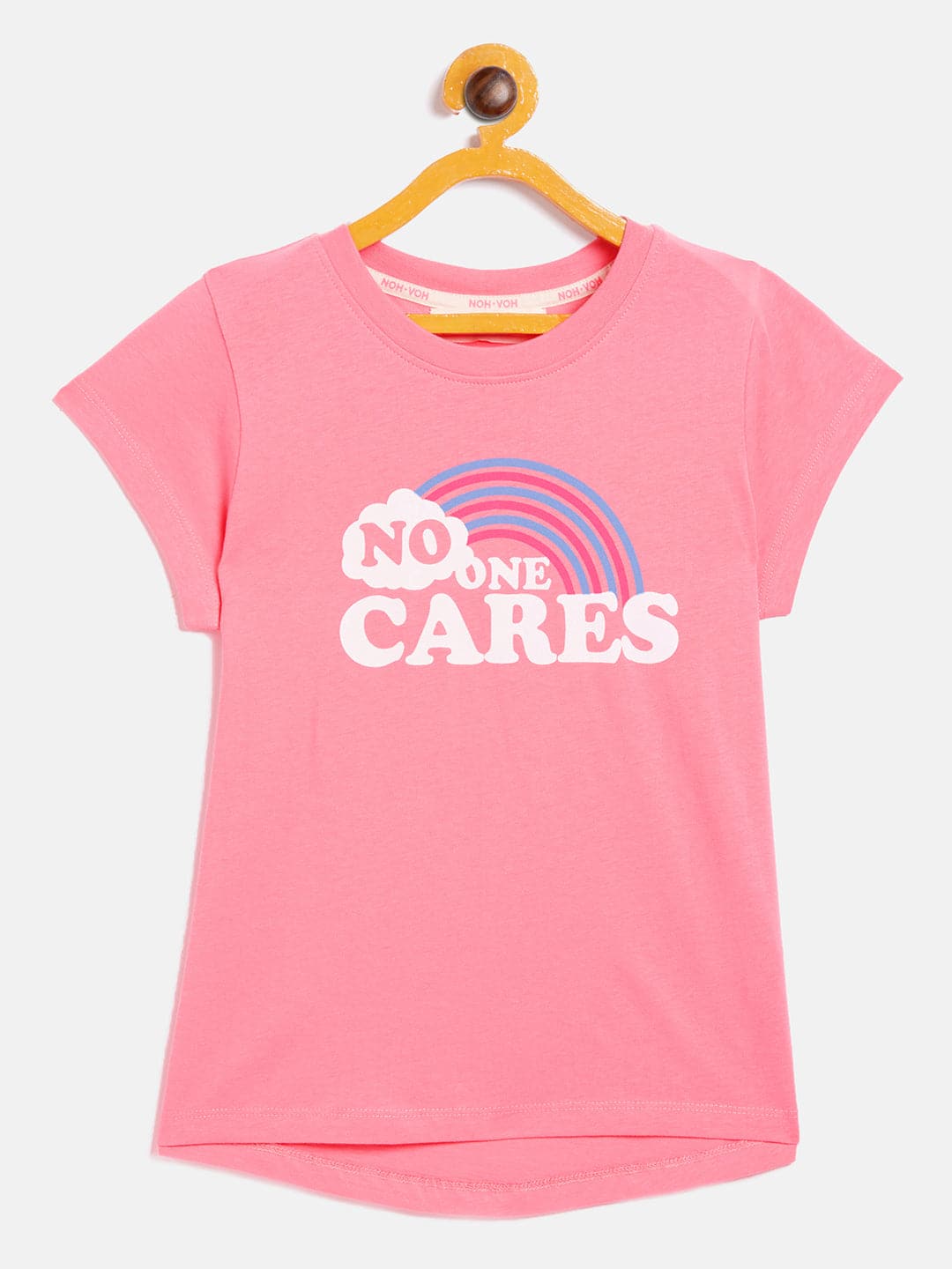 Girls Pink No One Cares T-Shirt - Lyush Kids