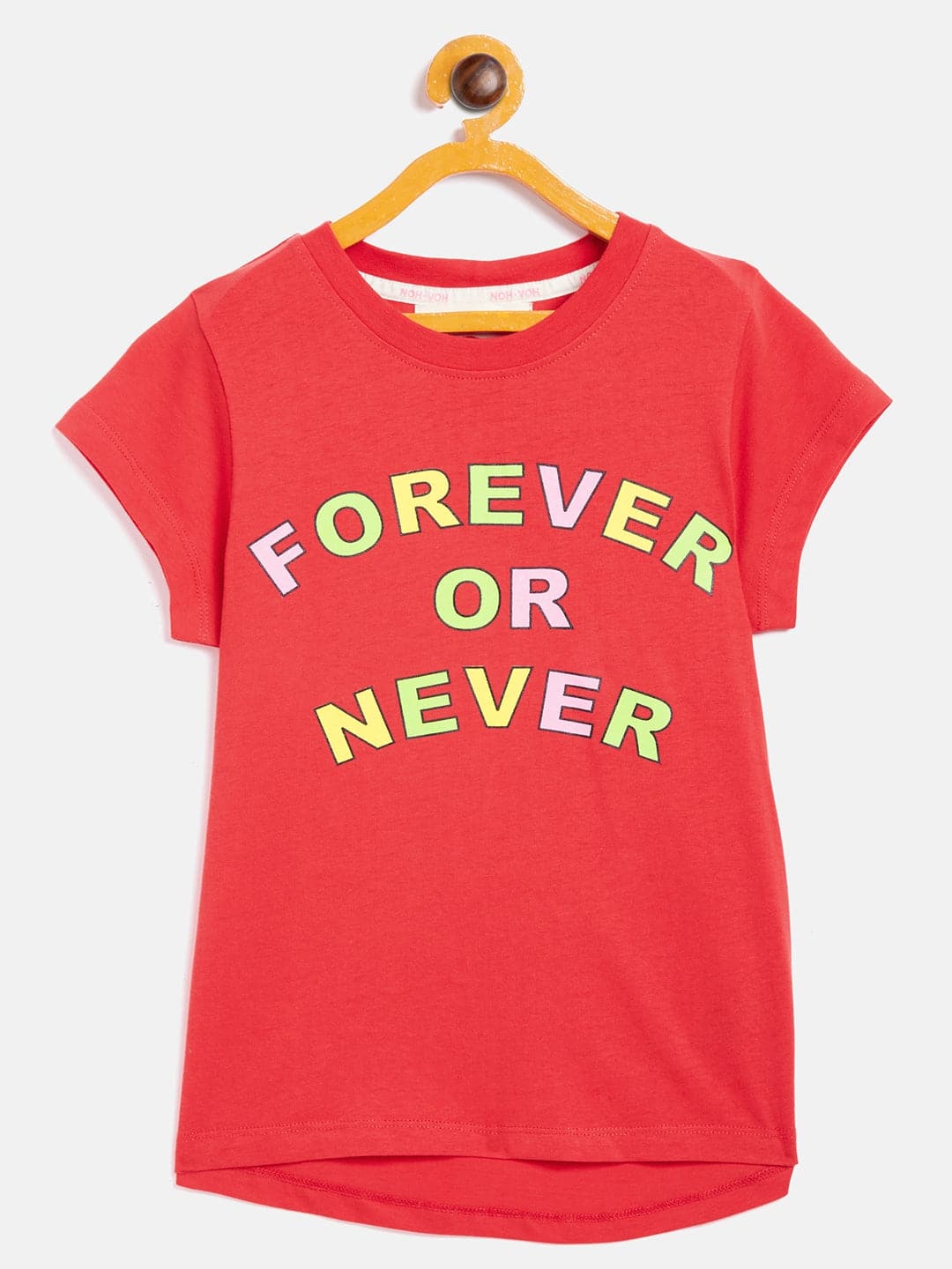 Girls Red Forever Or Never T-Shirt - Lyush Kids