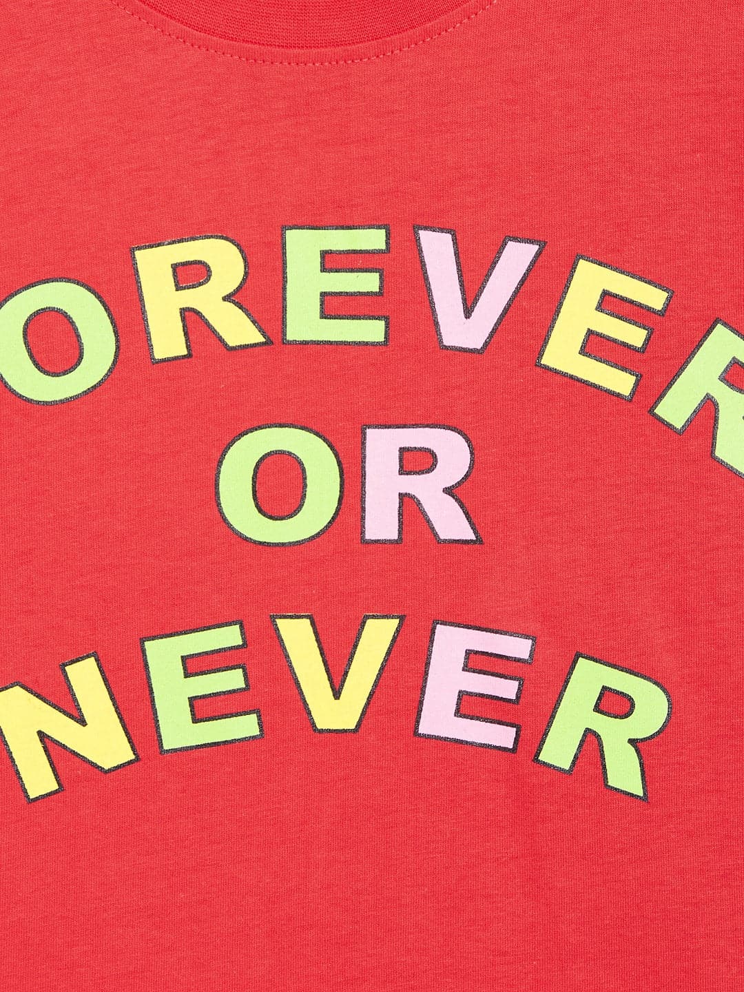 Girls Red Forever Or Never T-Shirt - Lyush Kids