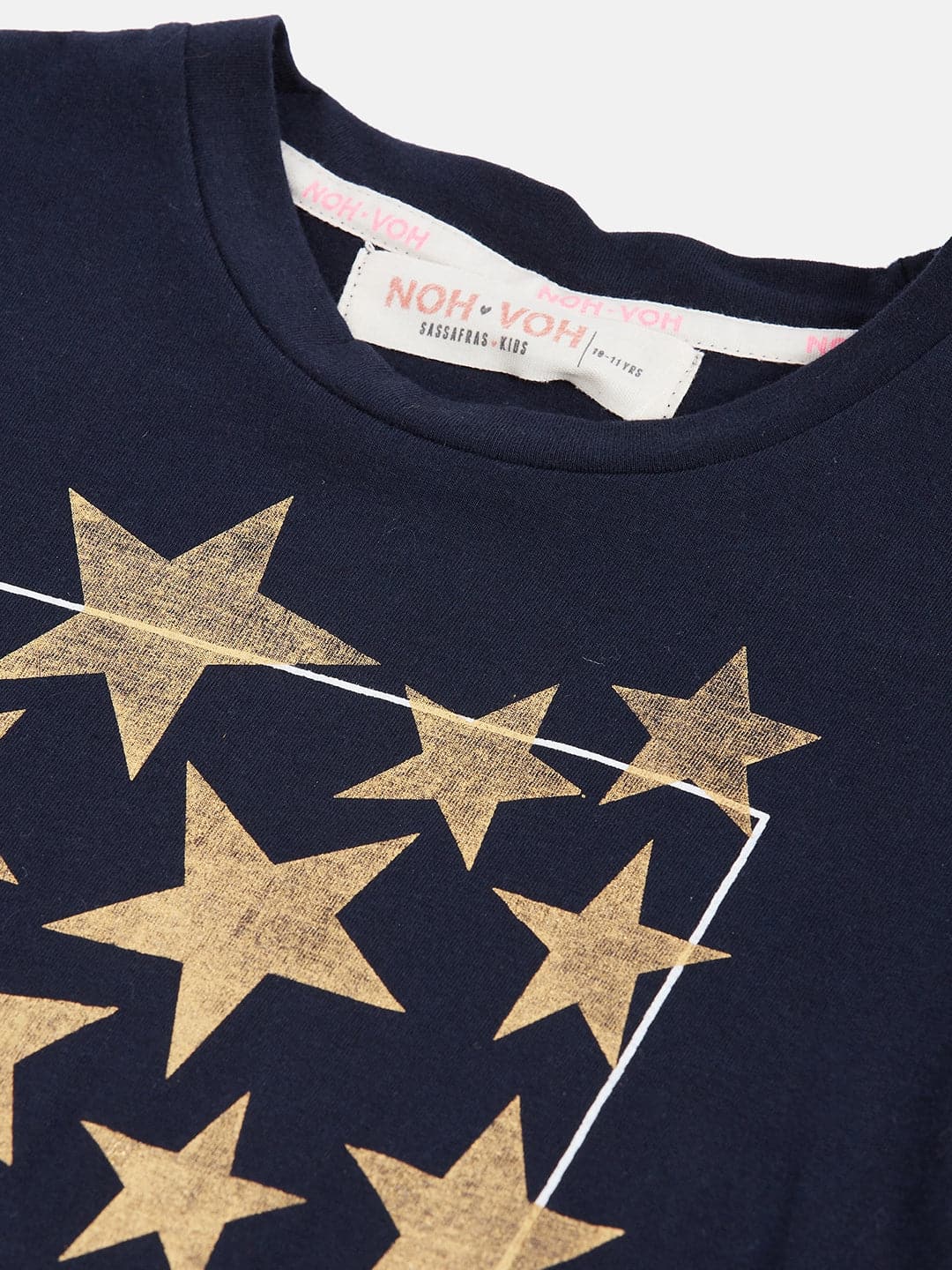 Girls Navy Stars Print T-Shirt - Lyush Kids