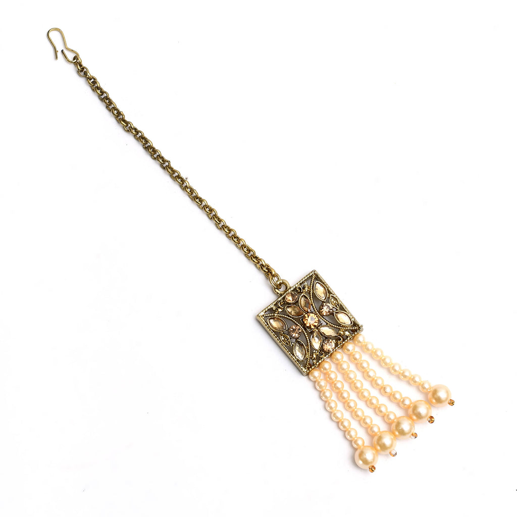 Kamal Johar Gold-Plated Pearls Necklace Set Mangal