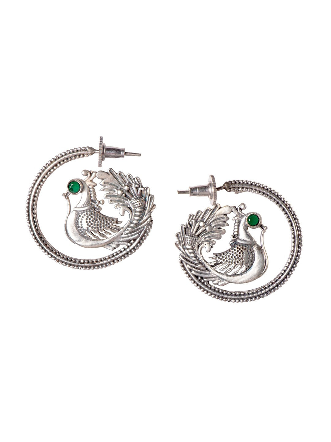 Women's Silver-Toned and Silver-Plated Contemporary Studs Earrings - Morkanth