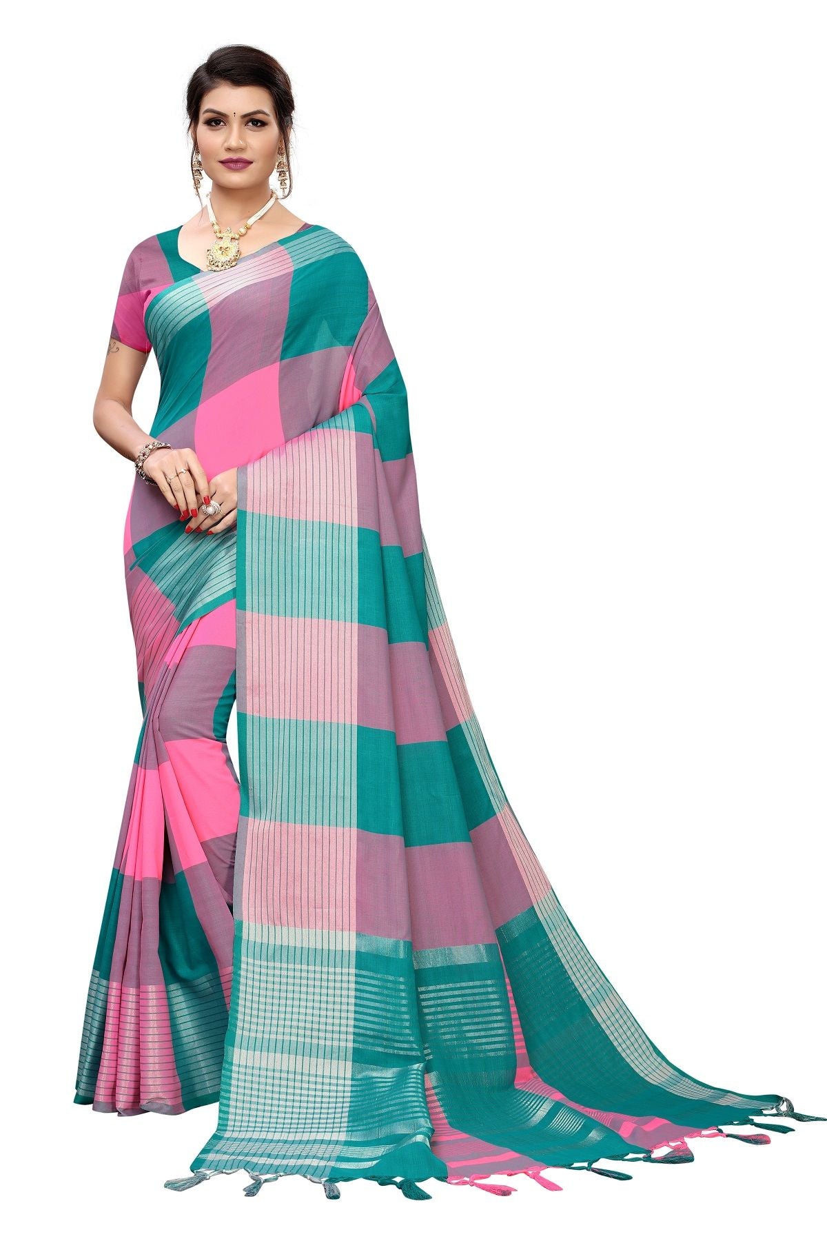 Women's Vamika Rama Cotton Silk Weaving Saree - Vamika