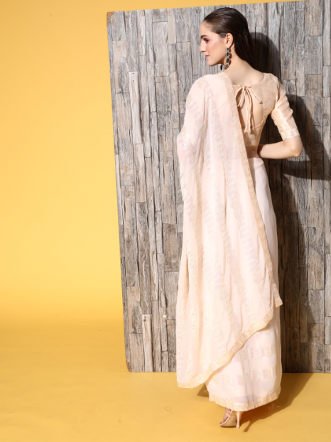 Women's Light Brown Colour Saree Collection - Dwija Fashion