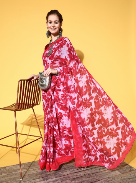 Women's Red Colour Saree Collection - Dwija Fashion