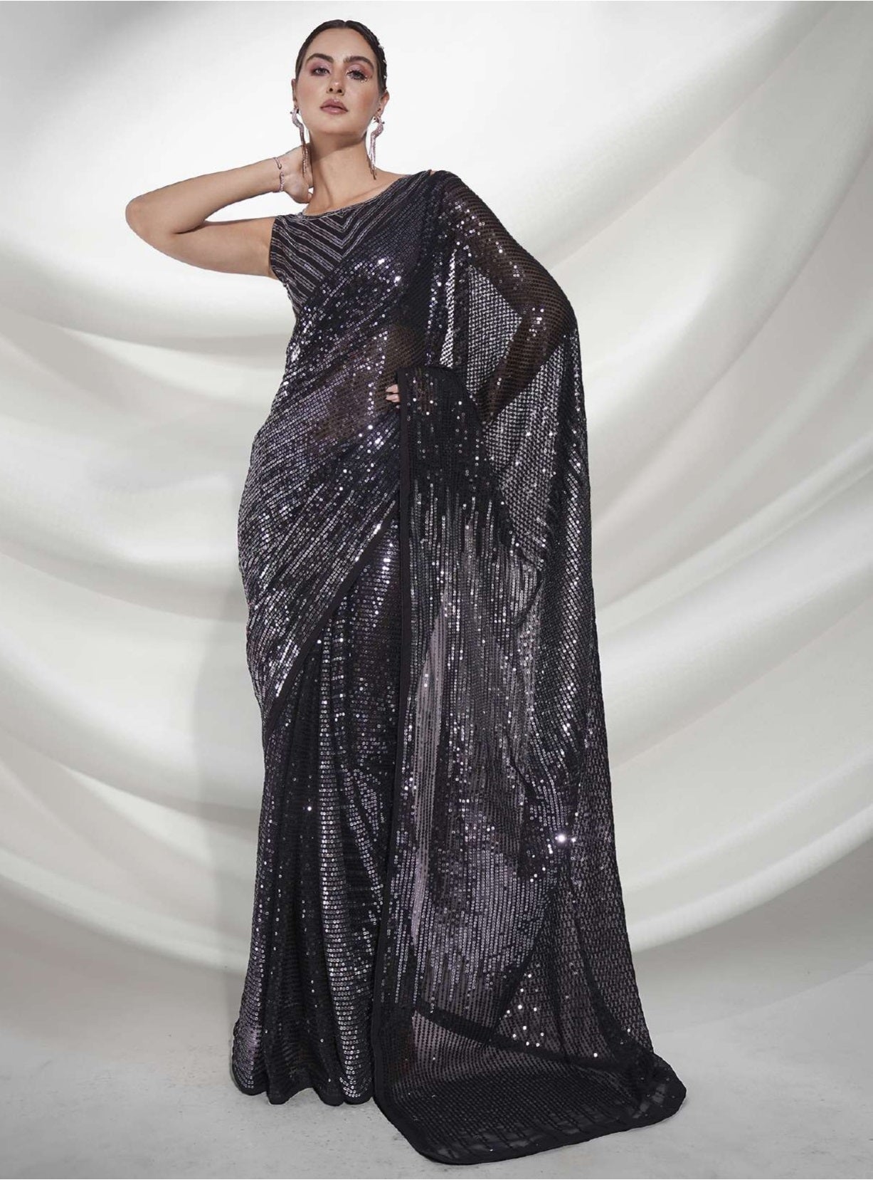 Women's Grey Designer Saree Collection - Dwija Fashion