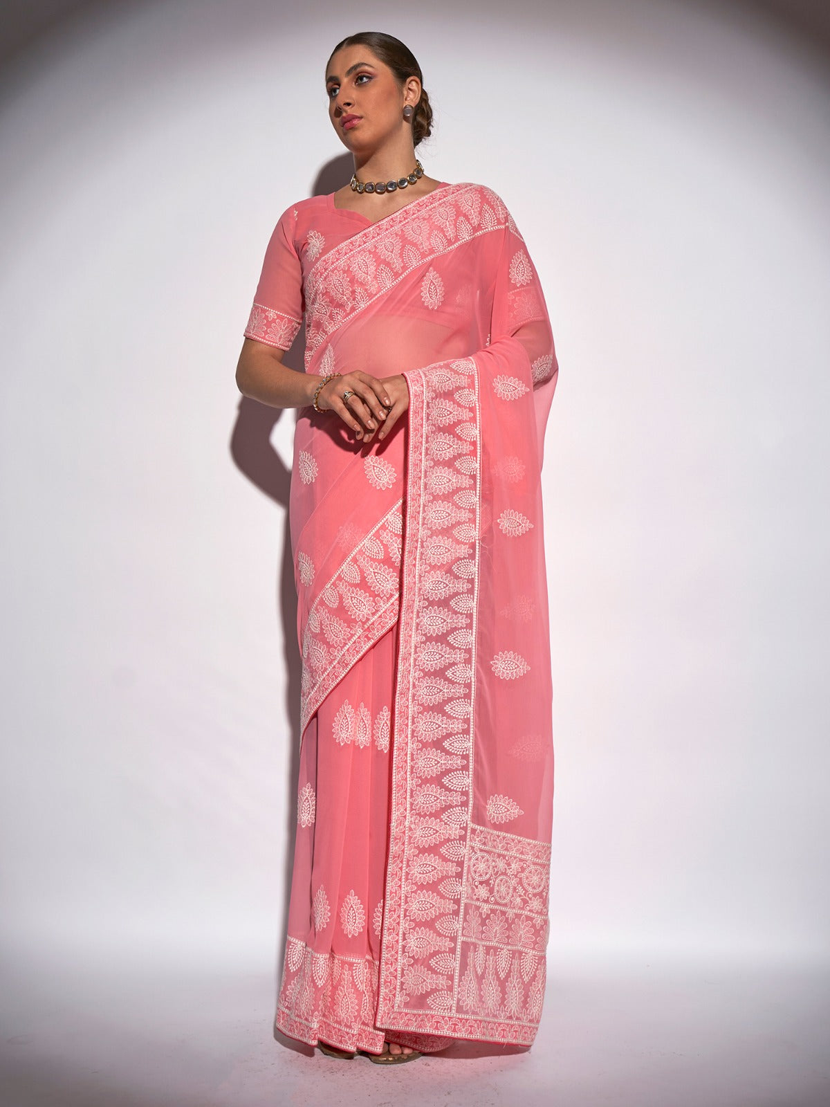 Women's Embroidery Worked Designer Saree Collection - Dwija Fashion