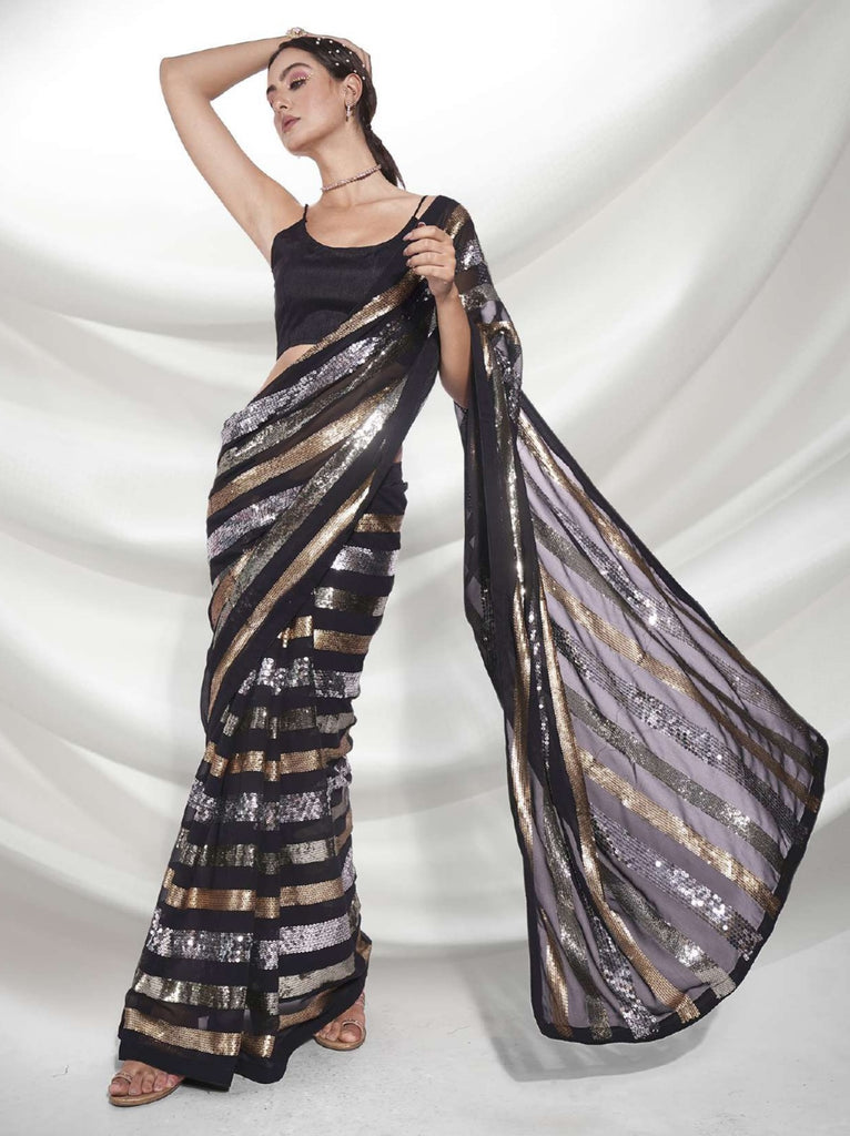 Women's Black Designer Saree Collection