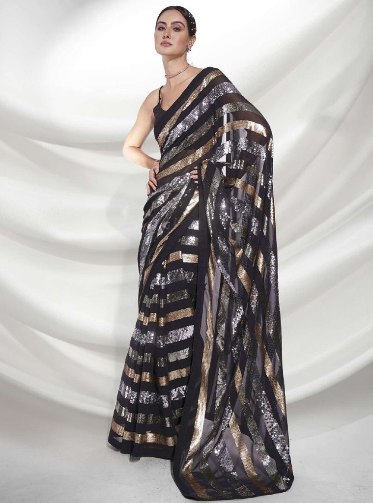 Women's Black Designer Saree Collection