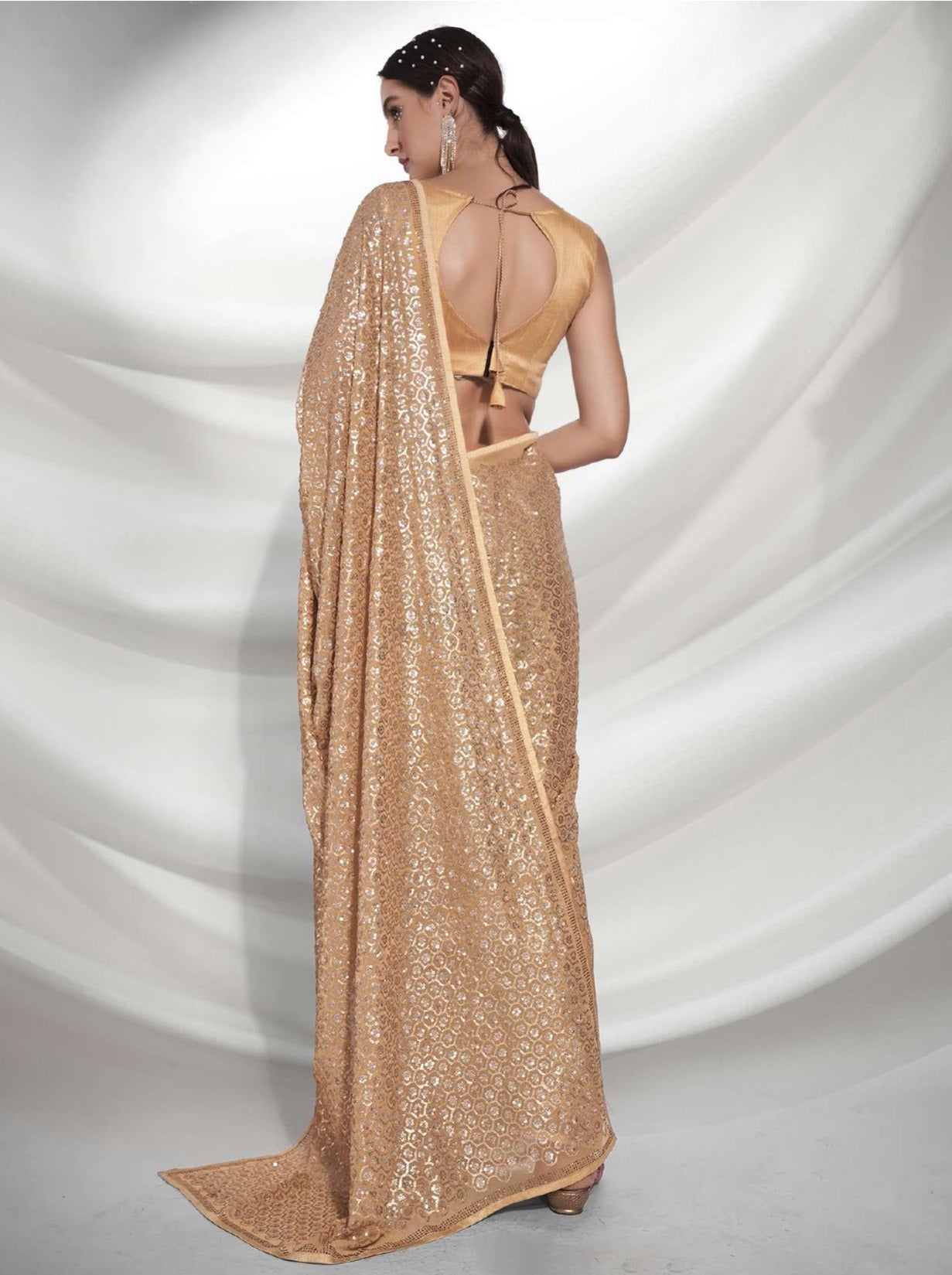 Women's Golden Designer Saree Collection - Dwija Fashion