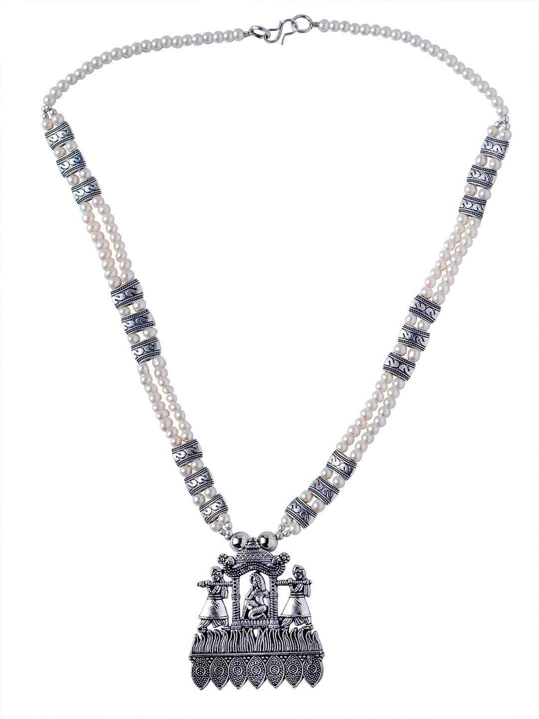 Women's Silver-Toned Silver-Plated Necklace - Morkanth