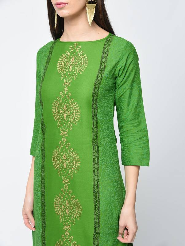 Women's Block Printed Straight Kurta