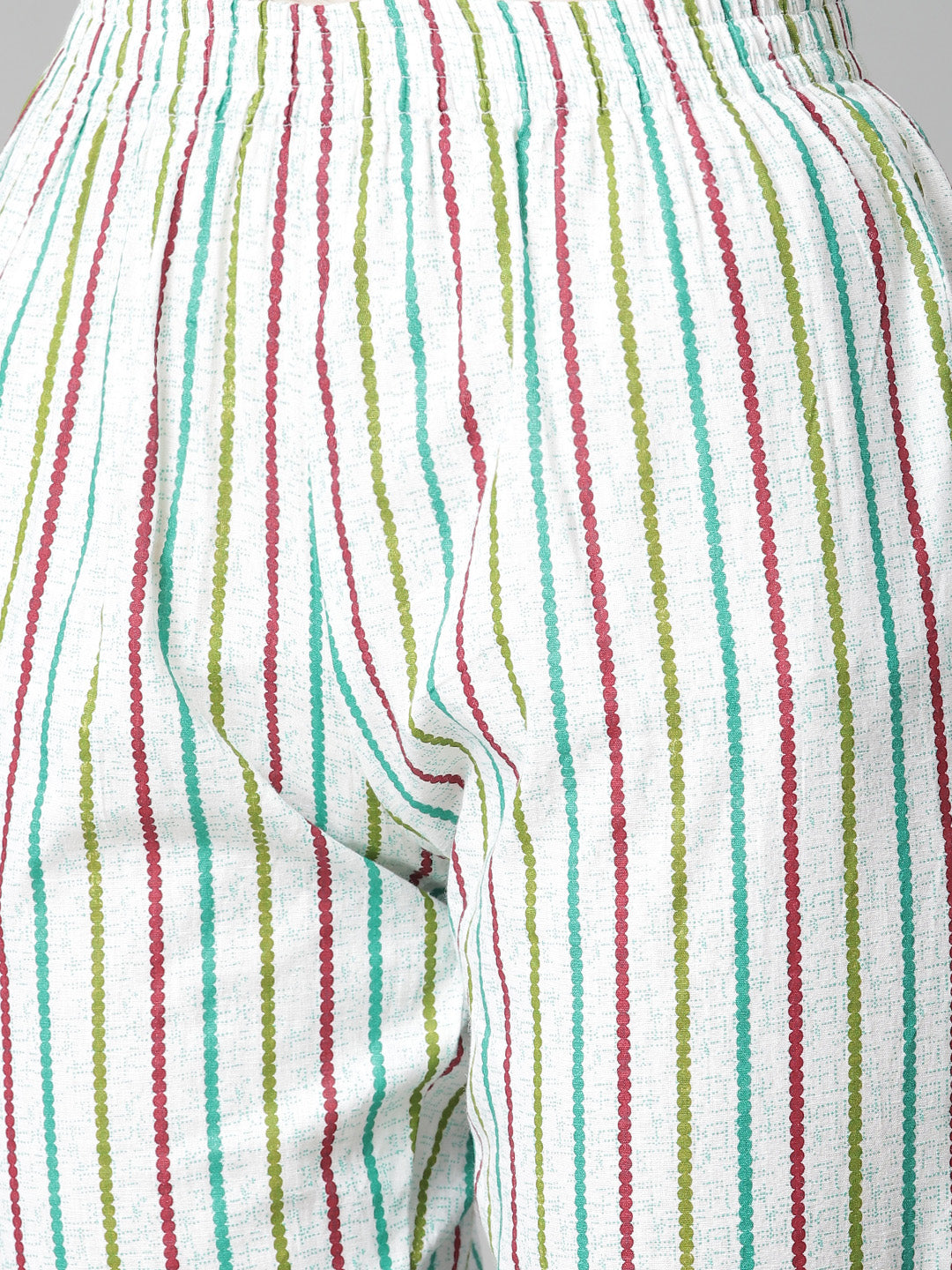 Women's Green Cotton Print Straight Kurta With Pant - Noz2Toz