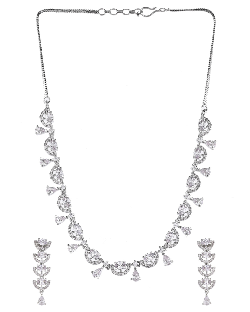 Women's Sparkling Elegance Teardrop Jewellery Set - Voylla