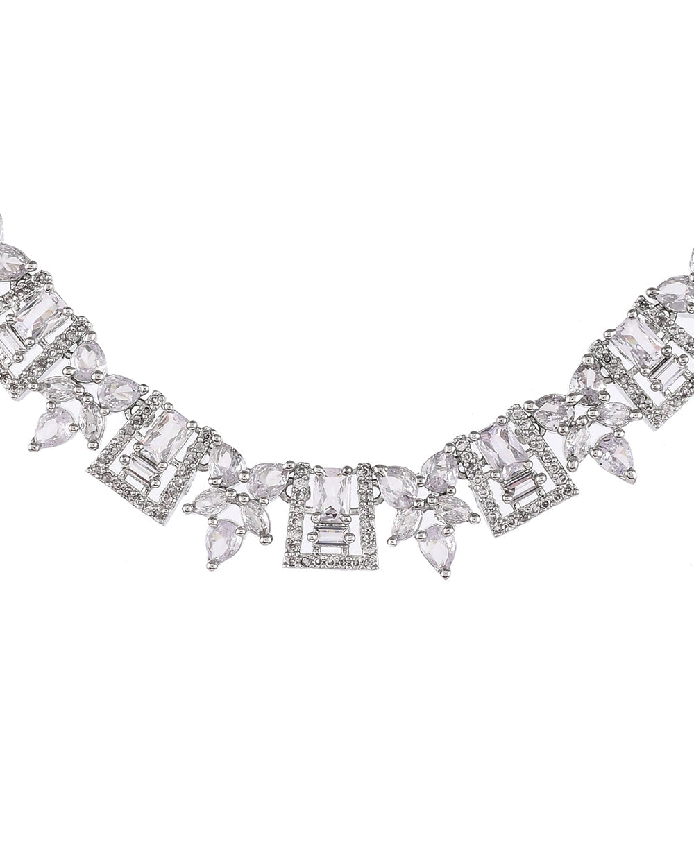 Women's Sparkling Elegance Teardrop Cut Cz Jewellery Set - Voylla