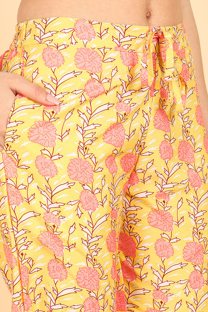 Women's Polyester Printed Kurta Pants Set