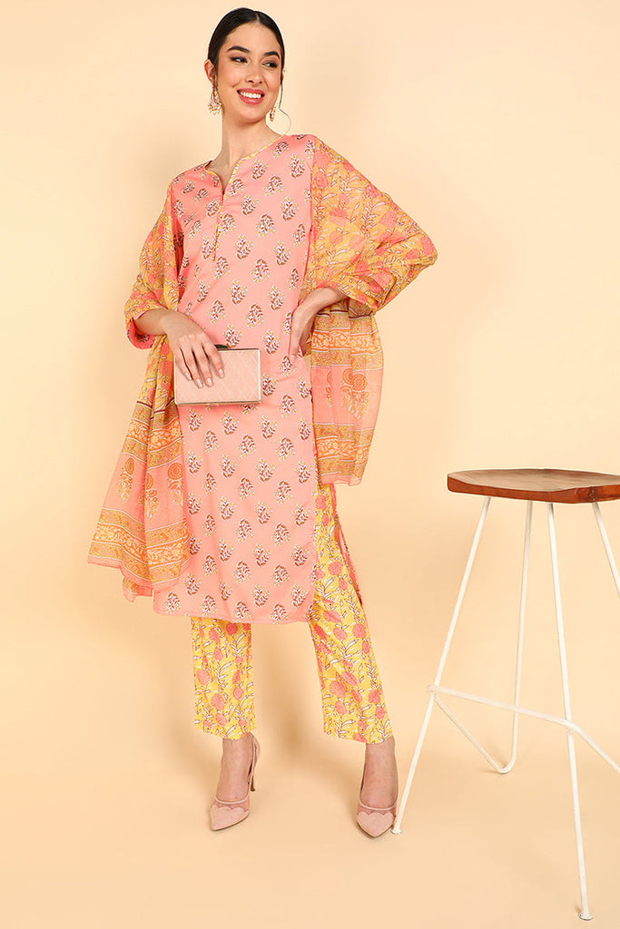 Women's Polyester Printed Kurta Pants Set
