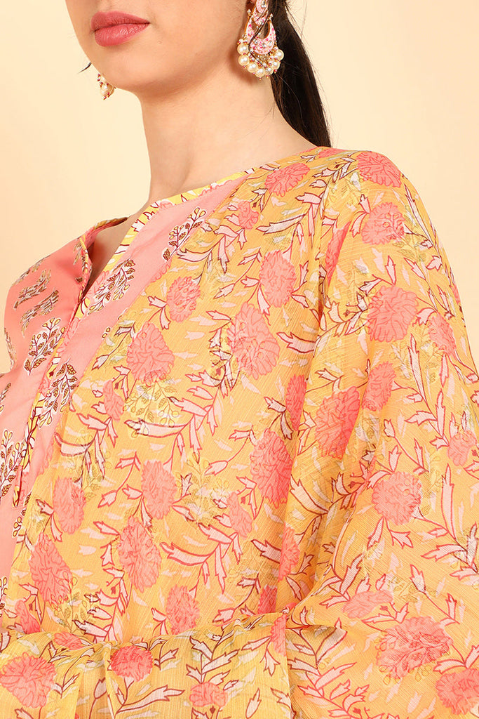 Women's Polyester Printed Kurta Pants Set