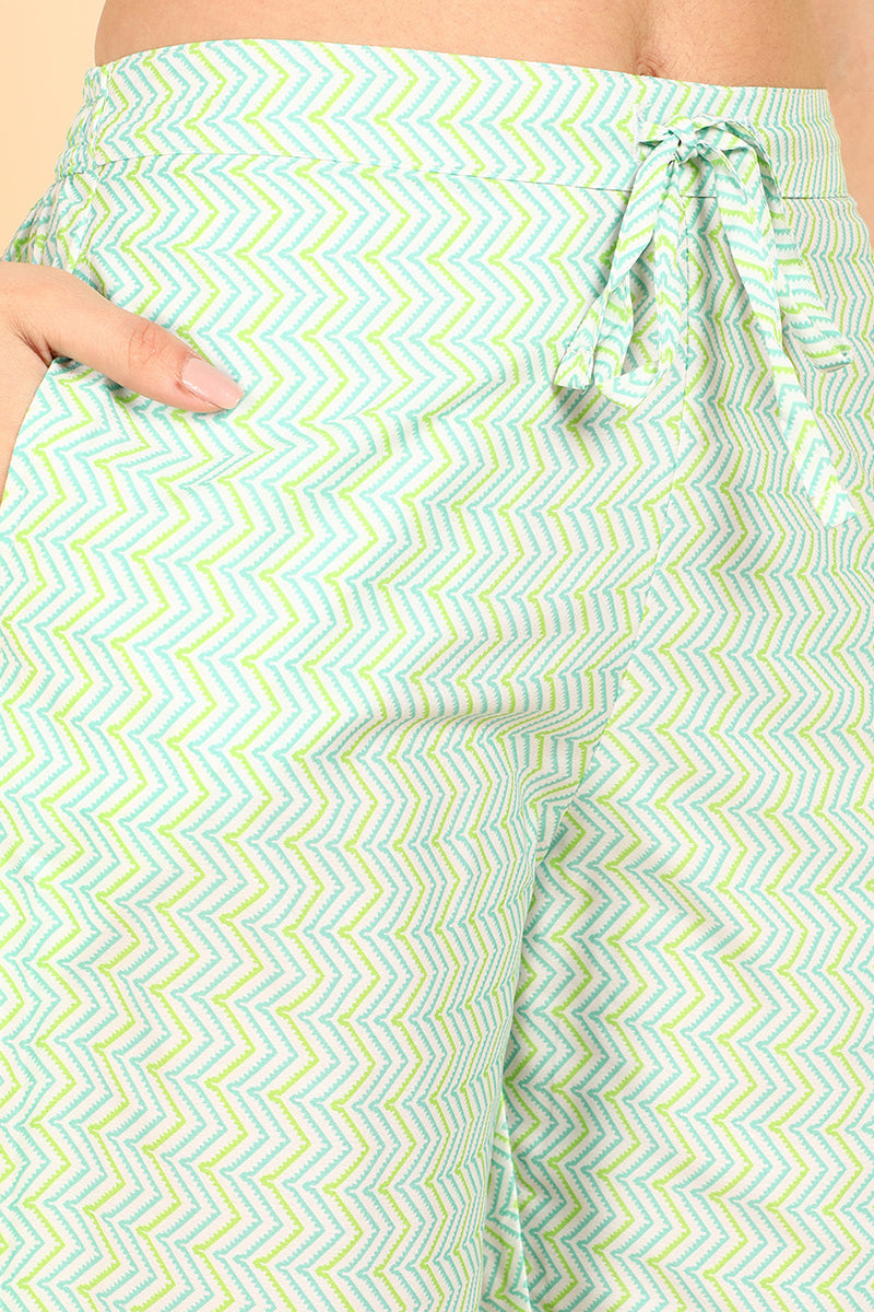 Women's Polyester Printed Kurta Pants Set - Ahika