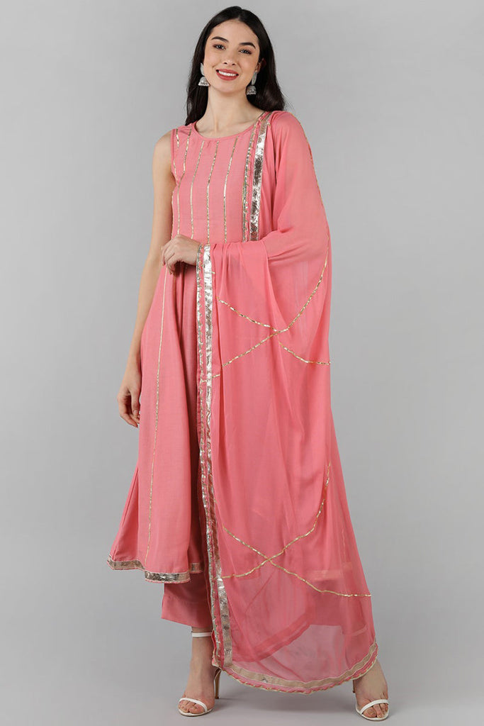 Women's Poly Silk Solid Kurta Pant Dupatta Set