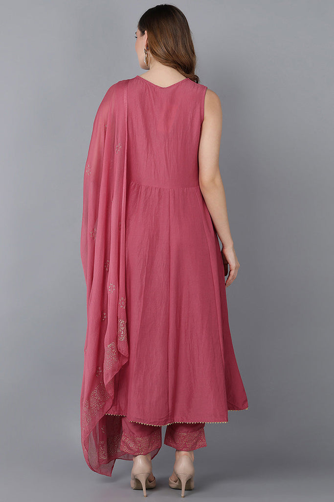Women's Poly Silk Solid Kurta Pants Dupatta Set