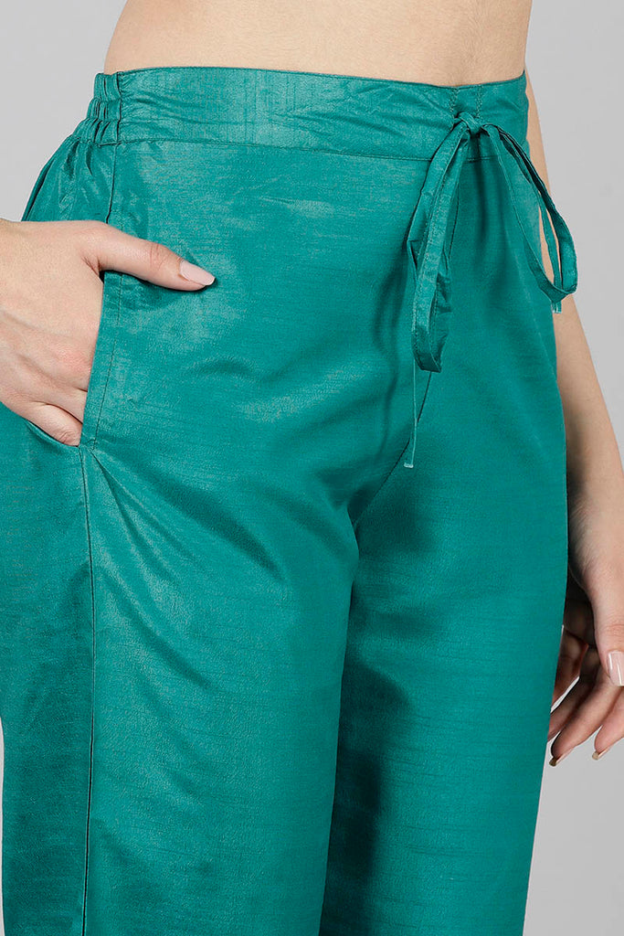 Women's Poly Silk Yoke Design Kurta Pants Dupatta Set