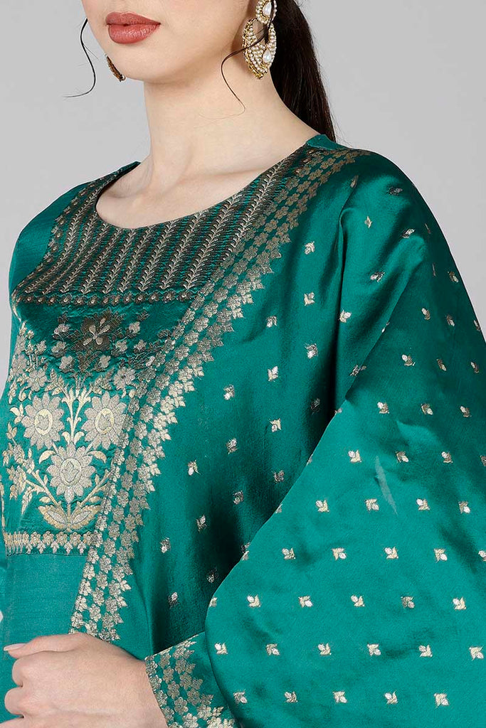 Women's Poly Silk Yoke Design Kurta Pants Dupatta Set