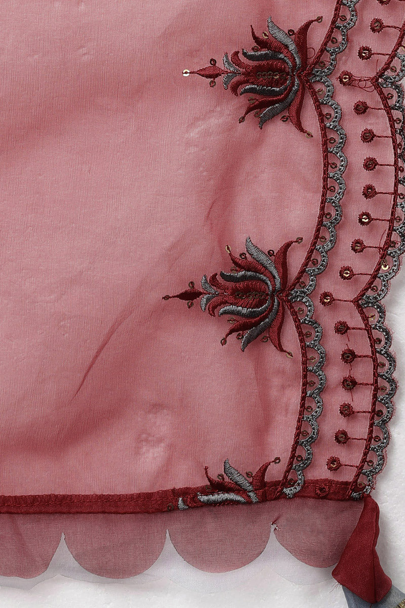 Women's Poly Silk Solid Embroidered Kurta Pants With Dupatta Set  - Ahika