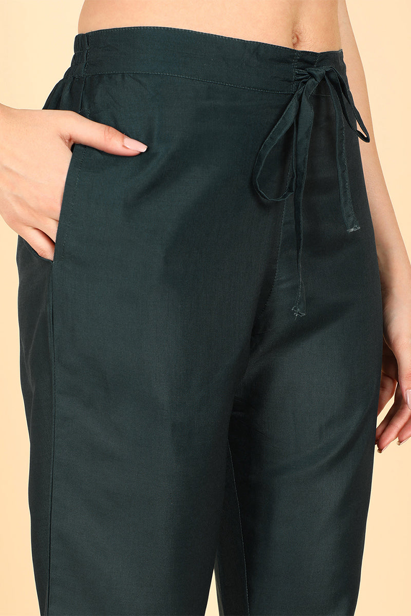 Women's Poly Silk Solid Embroidered Kurta Pants With Dupatta Set  - Ahika