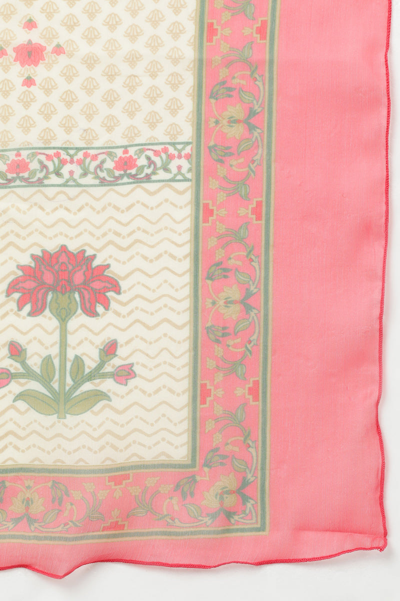 Women's Polyester Floral Printed Kurta Pant With Dupatta - Ahika
