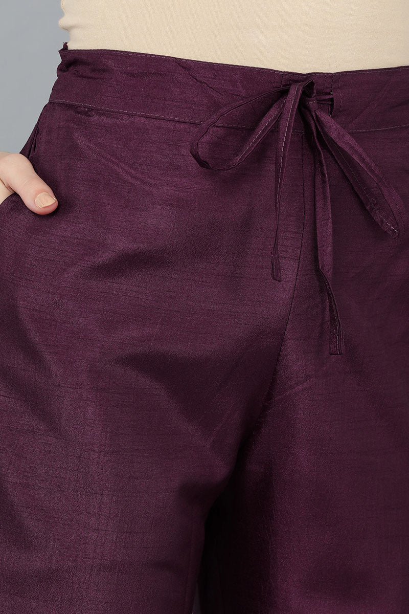 Women's Poly Silk Solid Kurta Kurta Pants With Dupatta - Ahika