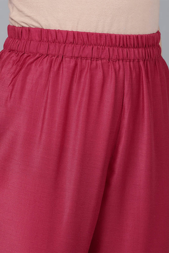 Women's Poly Silk Yoke Design Kurta Pants With Dupatta