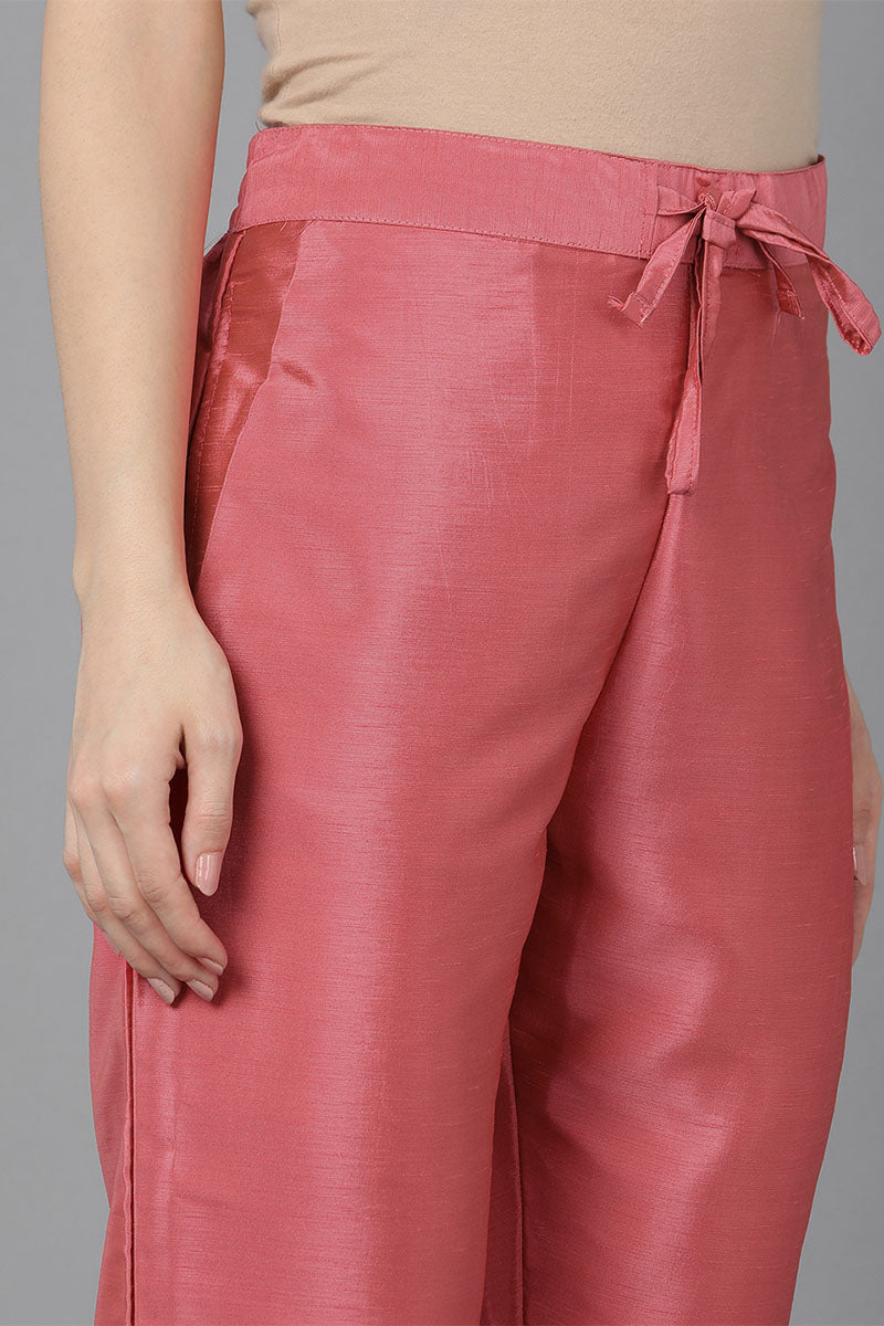 Women's Poly Silk Yoke Design Kurta Pants With Dupatta - Ahika