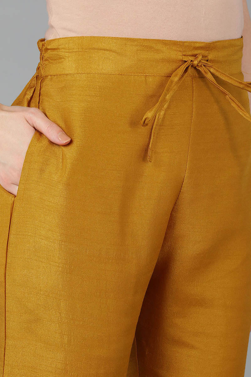 Women's Poly Silk Yoke Design Sequinned Kurta Pants With Dupatta - Ahika