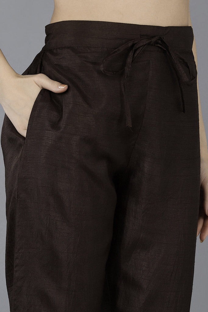 Women's Silk Blend Embroidered Kurta Pants With Dupatta