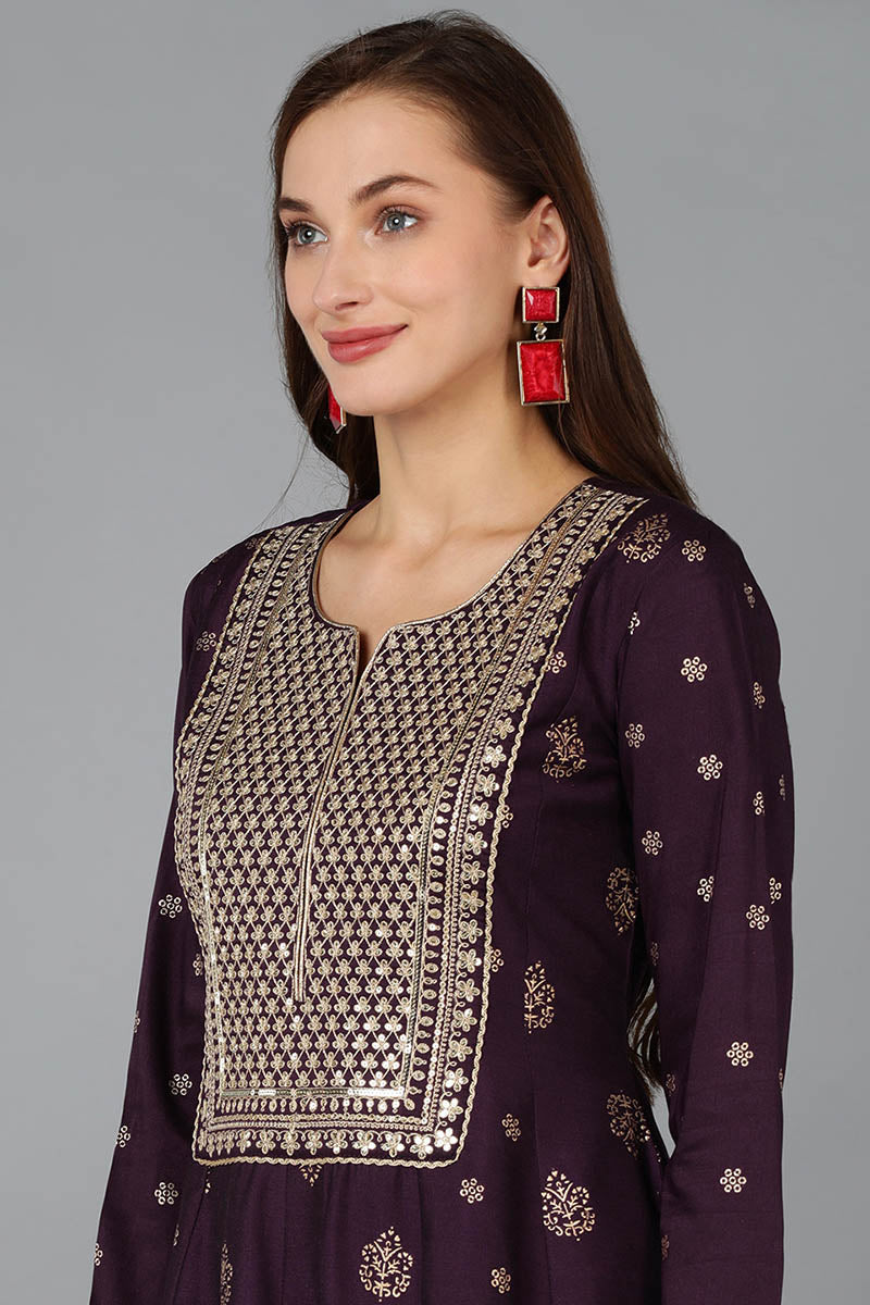 Women's Silk Blend Embroidered Woven Design Kurta Pant With Dupatta - Ahika