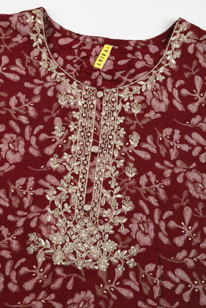 Women's Silk Blend Embroidered Floral Printed Kurta Pant With Dupatta