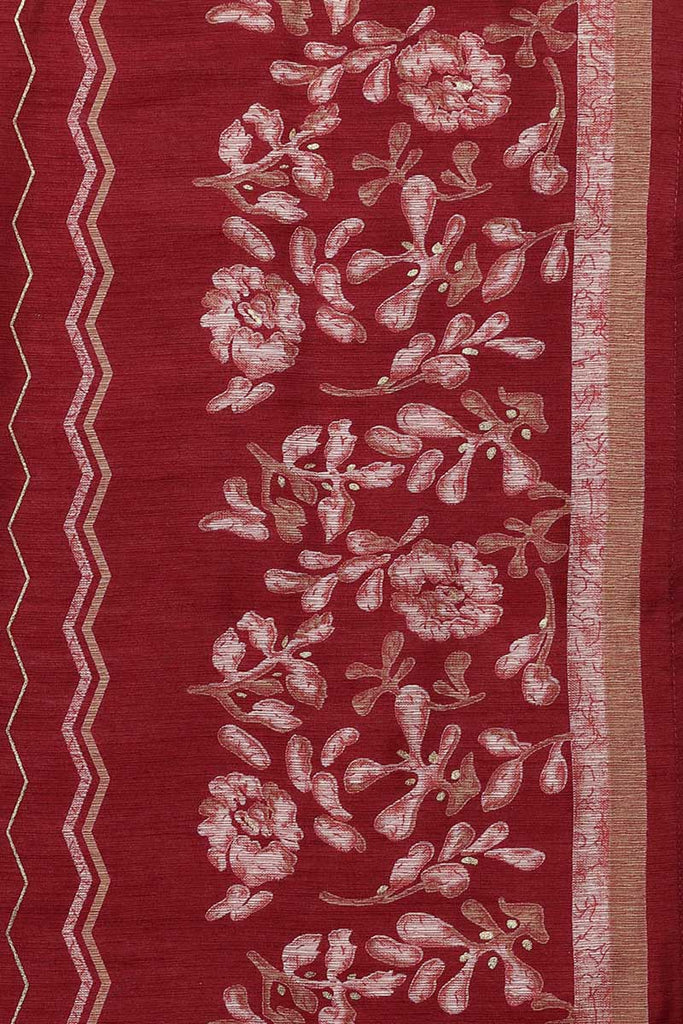 Women's Silk Blend Embroidered Floral Printed Kurta Pant With Dupatta