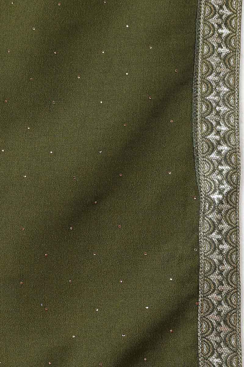 Women's Silk Blend Embroidered Kurta Pant With Dupatta - Ahika