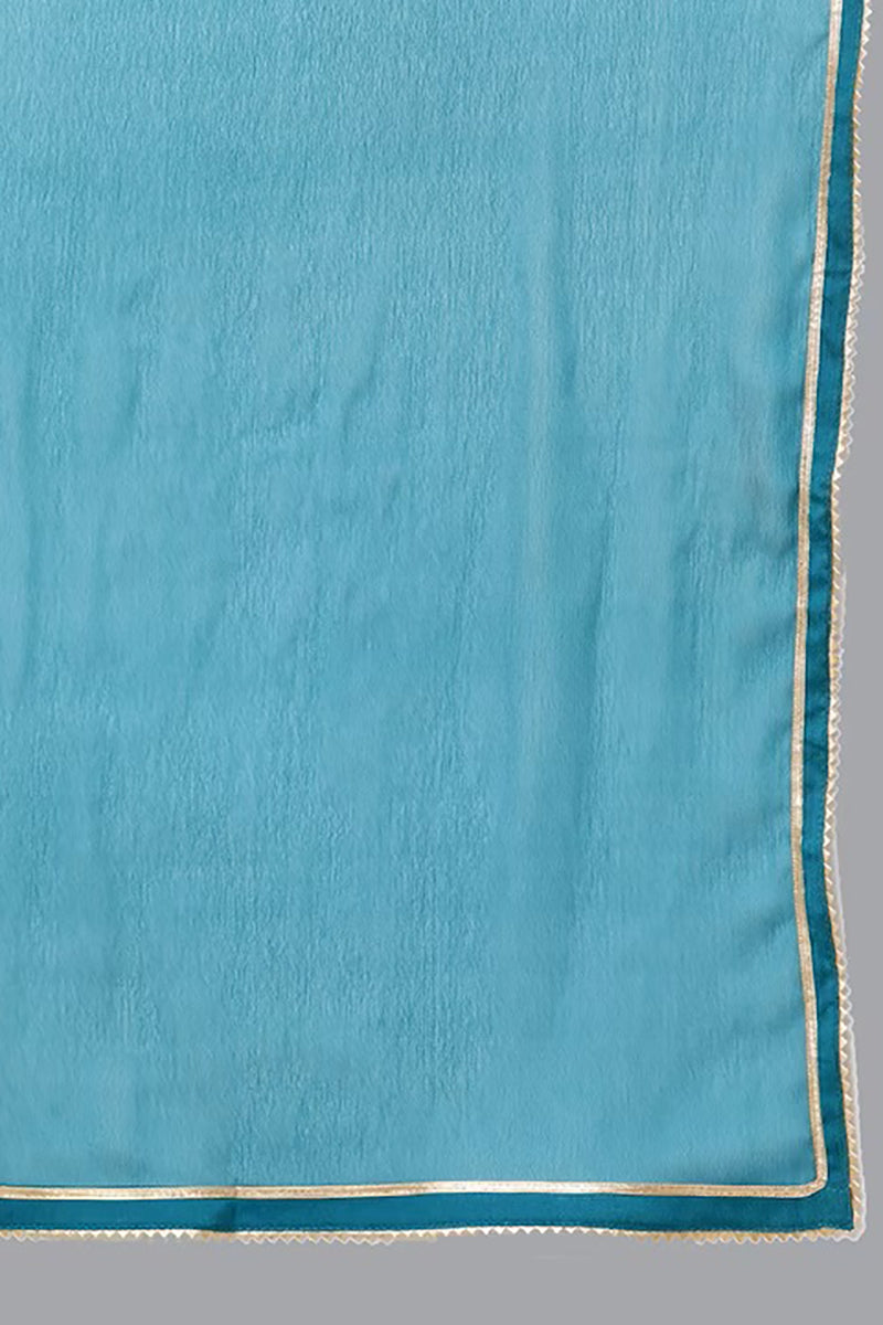 Women's Silk Blend Embroidered Kurta Pants With Dupatta - Ahika