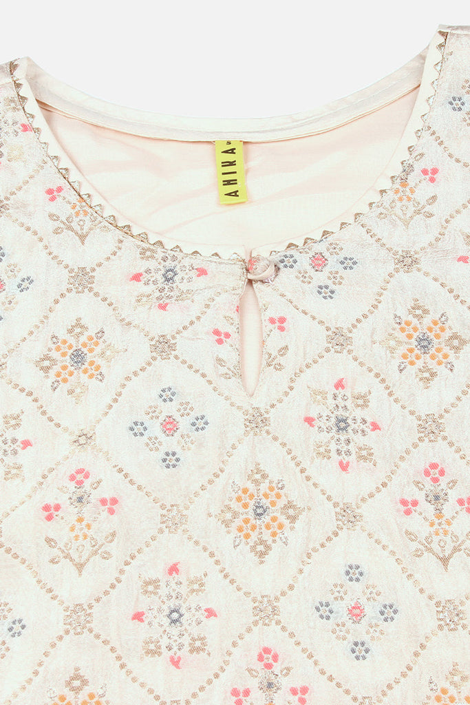 Women's Silk Blend Mint Green Jacquard Suit Set