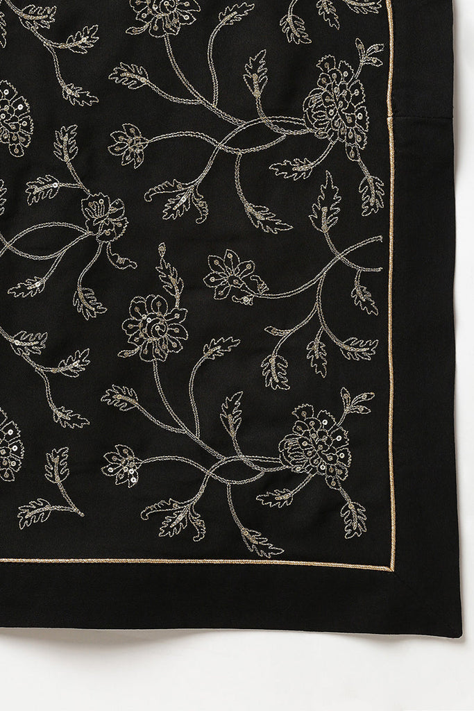 Women's Black Georgette Angrakha Pant With Dupatta