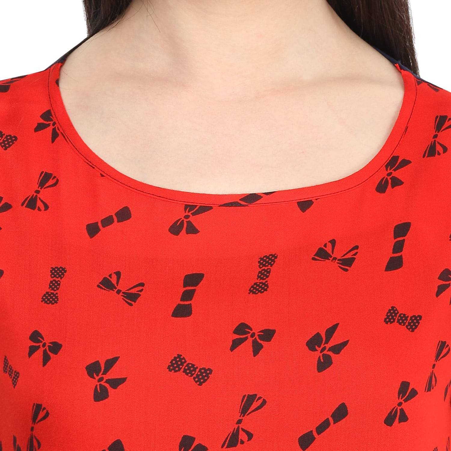 Women's Red Bow Crop Top - Pannkh