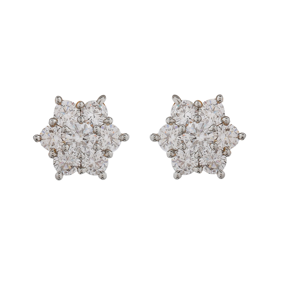 Women's Sparkling Elegance Hexagonal Cz Studded Earings - Voylla