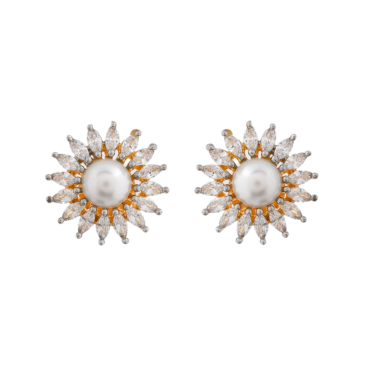 Women's Sparklinge Elgance Sunflower Design Earings - Voylla