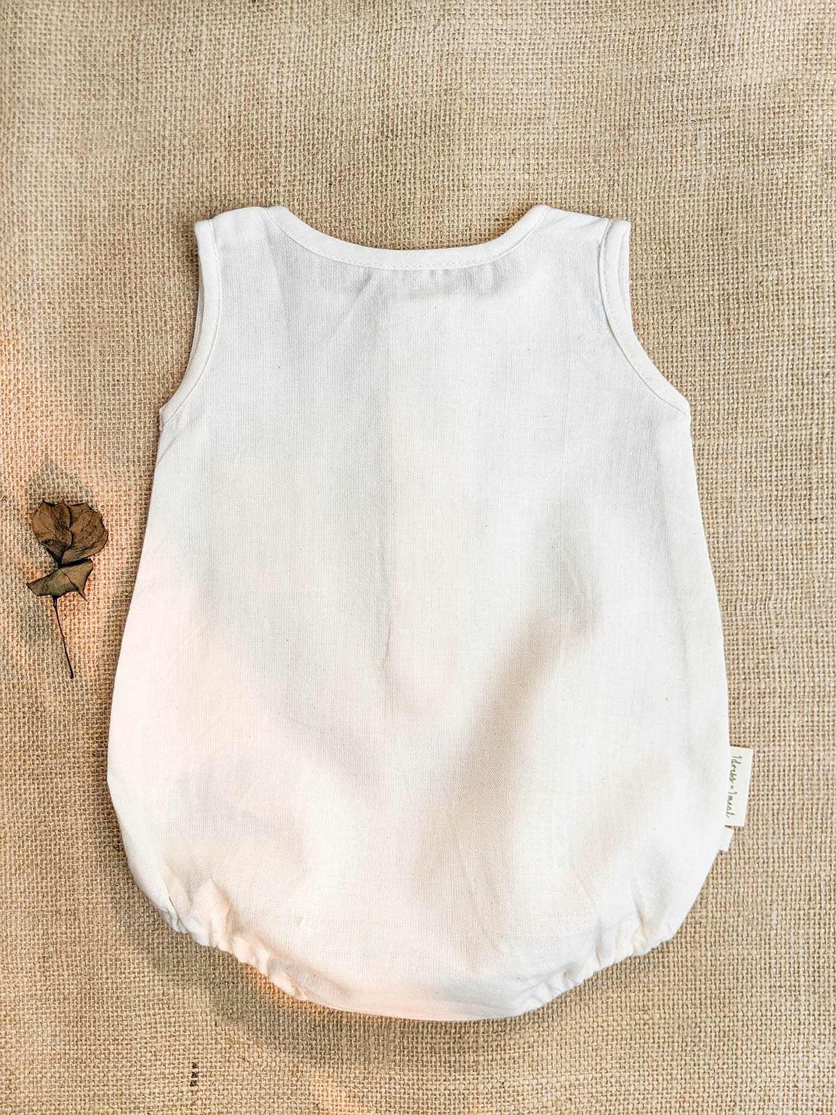 Girl's Pearl White Soft Pure Cotton Baby Unisex Bubble Romper  - HALEMONS
