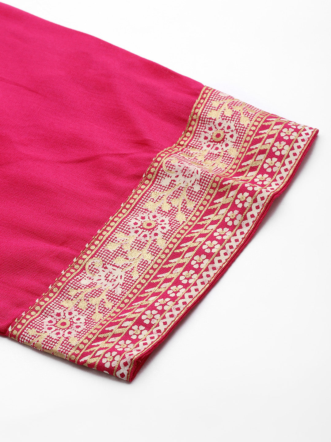 Women's Rani Rayon Panelled Printed A-Line Kurta Trouser Set With Dupatta - VAABA
