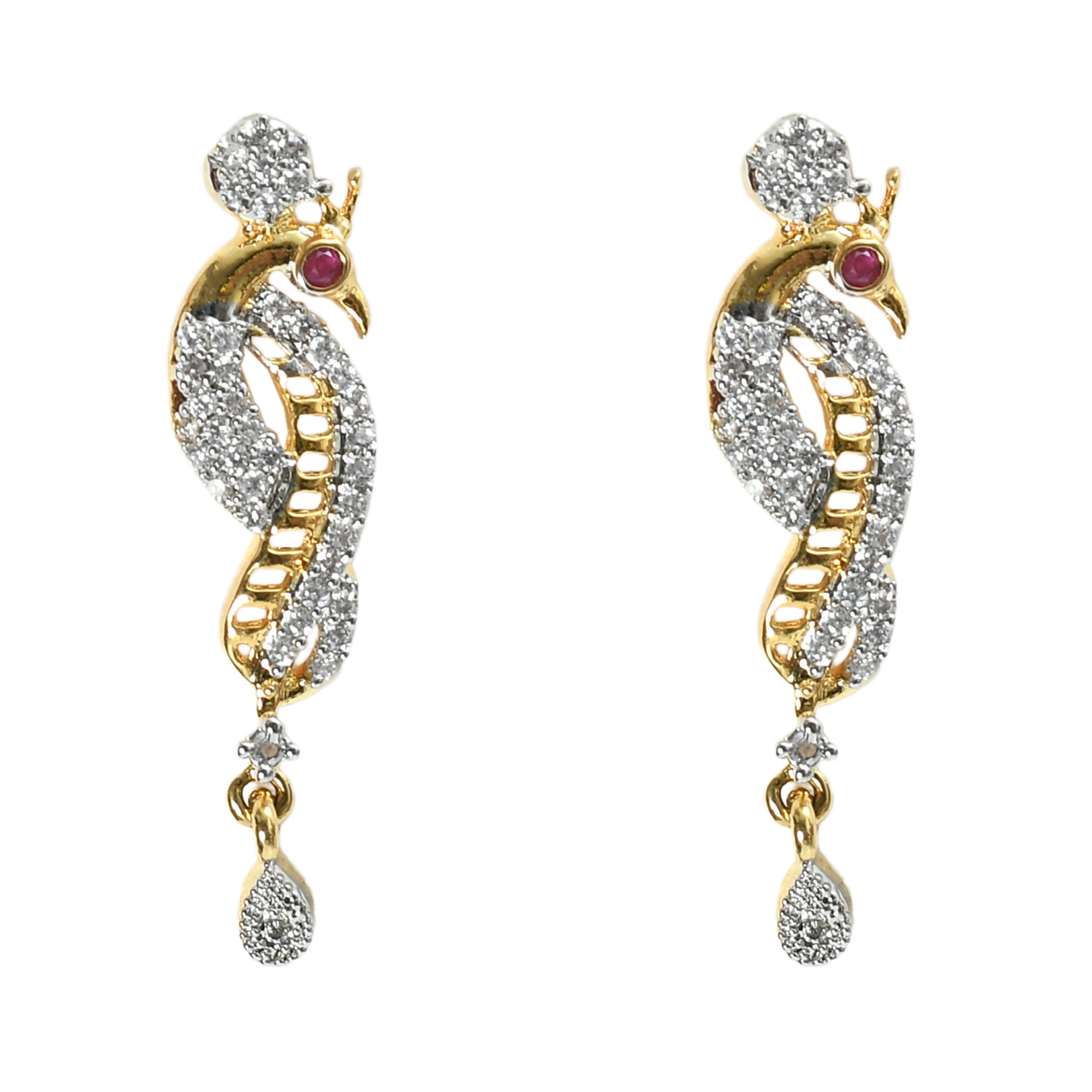 Kamal Johar American Diamond Silver and Gold Jewellery Set Jkms_029