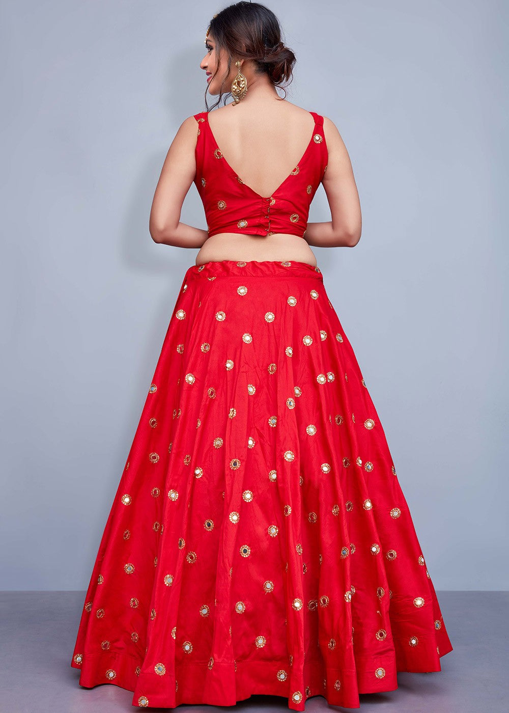 Women's New Fashion Sequine Embroidered work Designer Wedding Wear Lehenga Choli With Dupatta Semi Stitched. - Embro Vision