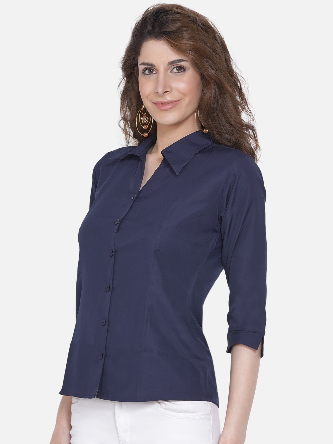 Women's Blue Casual Shirt - Wahe-Noor